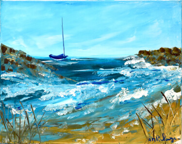 Peinture intitulée "Crique Sauvage" par Anne Marie Palaze, Œuvre d'art originale, Acrylique