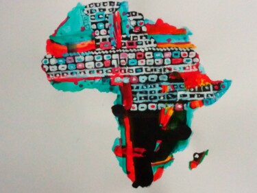 Peinture intitulée "Africa xxI" par Ruddy Zara, Œuvre d'art originale, Acrylique Monté sur Verre