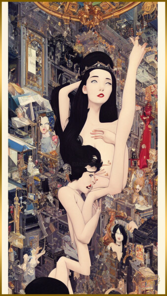 数字艺术 标题为“HEL MORT's Diva Sea…” 由Hel Mort, 原创艺术品, 油 安装在铝上