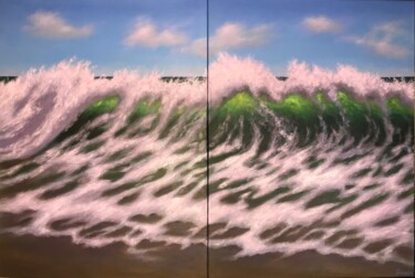 绘画 标题为“Smaragd wave” 由Irina Gauss, 原创艺术品, 油