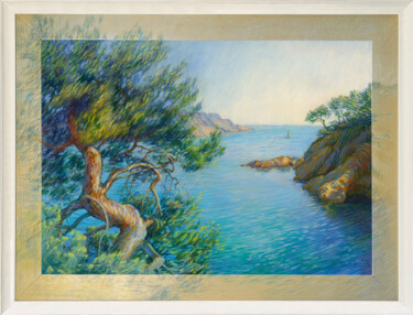 Le pin dansant près du Parc Mugel. La Ciotat. 绘画 标题为“Le pin dansant près…” 由Konoko, 原创艺术品, 油 安装在木质担架架上