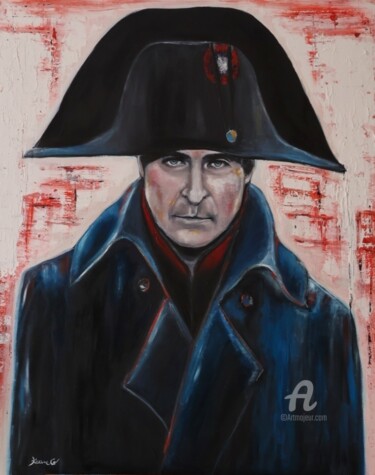 Painting titled "JOAQUIN PHOENIX NAP…" by Karine Colombani (KARINECO'ART), Original Artwork, Oil