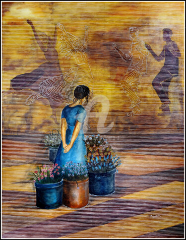 Peinture intitulée ""Je me sens loin"" par Lanto R., Œuvre d'art originale, Acrylique