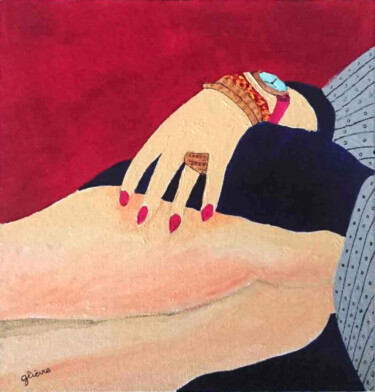 Peinture intitulée "Entrevue N°13" par Georges Lievre, Œuvre d'art originale, Acrylique Monté sur Carton