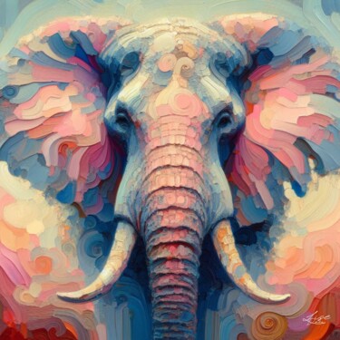 L'Éléphante Sagesse - Africanimals #10 数字艺术 标题为“L'Éléphante Sagesse…” 由Lise Dove, 原创艺术品, AI生成的图像