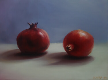 DUET IN CRIMSON Painting titled "DUET IN CRIMSON" by Zhirayr Khachatryan, Original Artwork, Oil Mounted on Wood Stretcher frame