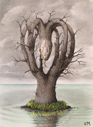 图画 标题为“The Tree” 由Володимир Молдавський, 原创艺术品, 墨