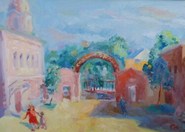 Pittura intitolato "Сад имени Баумана" da Stanislav Polikarpov, Opera d'arte originale, Olio