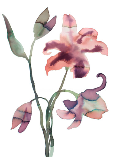 Lilies "Lilies" başlıklı Tablo Elizabeth Becker tarafından, Orijinal sanat, Suluboya