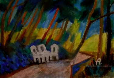 Je me demande de temps es temps Peinture intitulée "Je me demande de te…" par Slobodan Spasojevic (Spaki), Œuvre d'art originale, Pastel