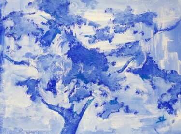 Arbre Abstrait Bleu Dibujo titulada "Arbre Abstrait Bleu" por Sandrine Lefebvre, Obra de arte original, Lápiz