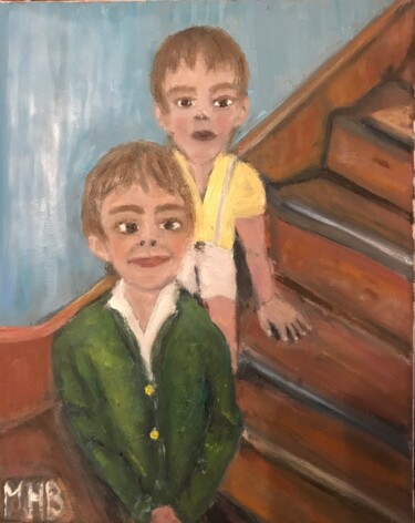 绘画 标题为“Tiago et Jonas” 由Maria Helena De  Macedo  Benier, 原创艺术品, 油
