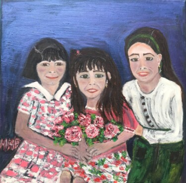 绘画 标题为“Les trois sœurs” 由Maria Helena De  Macedo  Benier, 原创艺术品, 油