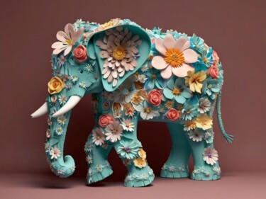 Arts numériques intitulée "Elephant" par Pixqix, Œuvre d'art originale, Image générée par l'IA