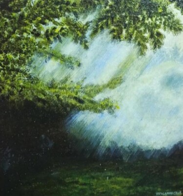 绘画 标题为“Forest in the fog” 由Viktoria Palamarchuk, 原创艺术品, 丙烯