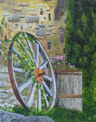 Painting titled "Printemps a la camp…" by Philippe Klak, Original Artwork, Acrylic