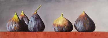 Painting titled "QUINTET OF ELEGANCE" by Arayik Muradyan, Original Artwork, Oil Mounted on Wood Stretcher frame