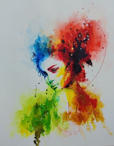 Painting titled "Portrait 03" by Pascal Merlin, Original Artwork, Acrylic