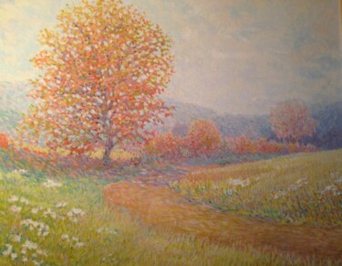 Schilderij getiteld "Automne, la voie de…" door Jm Guenard, Origineel Kunstwerk, Olie Gemonteerd op artwork_cat.
