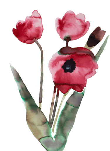 Tulips No. 2 绘画 标题为“Tulips No. 2” 由Elizabeth Becker, 原创艺术品, 水彩