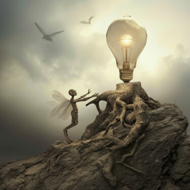 Pintura intitulada "lamp" por Fastrell, Obras de arte originais, Pintura digital