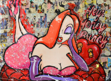 Hey Honey Bunny - Jessica Rabbit "Hey Honey Bunny - J…" başlıklı Tablo Antonella Castrovillari tarafından, Orijinal sanat, Akrilik Ahşap Sedye çerçevesi üzer…