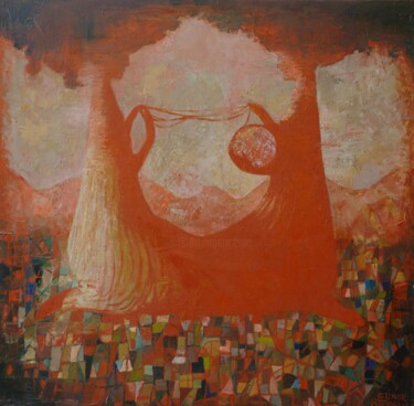 제목이 "Threads"인 미술작품 Elinor Brodsky로, 원작, 기름