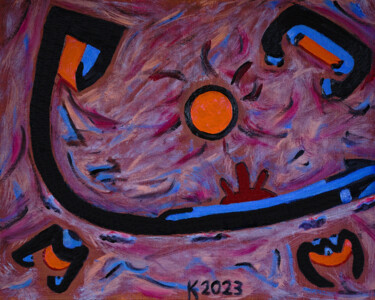 Peinture intitulée "Bullseye" par The Hammer, Œuvre d'art originale, Huile