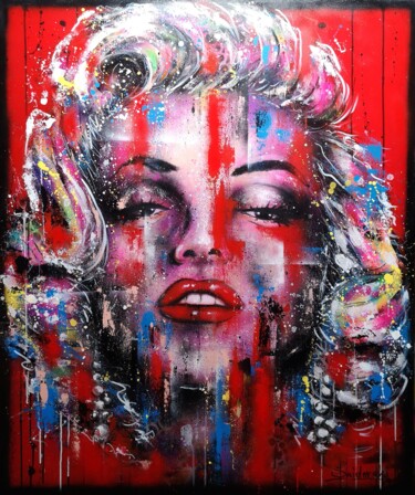 绘画 标题为“Marilyn Monroe” 由Paweł Świderski, 原创艺术品, 丙烯 安装在木质担架架上