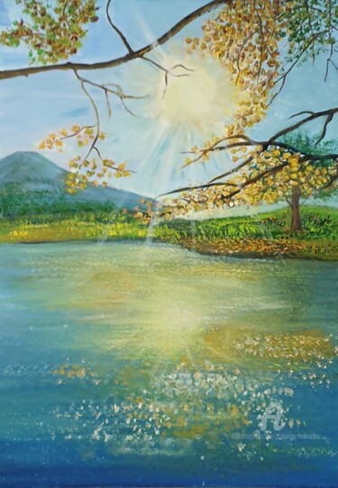 Painting titled "Sonnige Spiele" by Jadwiga Rudnicka, Original Artwork, Oil