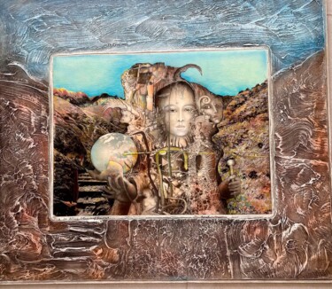 Painting titled "Der kleine Atlas au…" by Manfred Beck-Arnstein, Original Artwork, Oil Mounted on Wood Panel