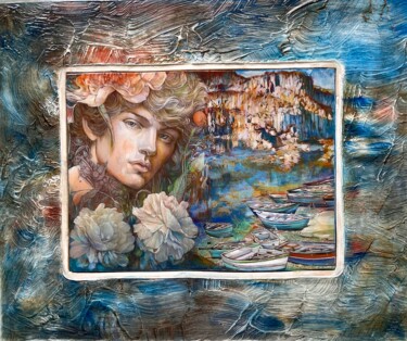 绘画 标题为“Der Eros des Meeres” 由Manfred Beck-Arnstein, 原创艺术品, 水彩 安装在木板上