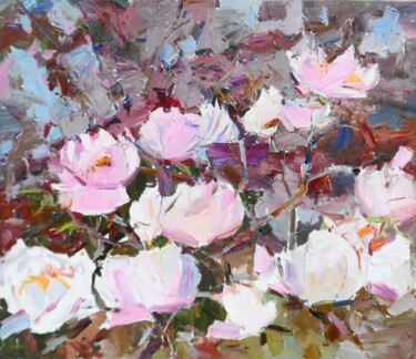 Tree peonies Peinture intitulée "Tree peonies" par Yehor Dulin, Œuvre d'art originale, Huile