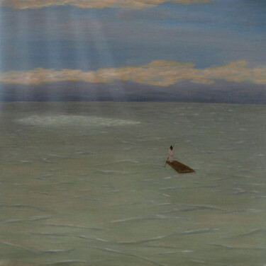 绘画 标题为“Girl with a paddle” 由Svetlana Alekseeva, 原创艺术品, 油