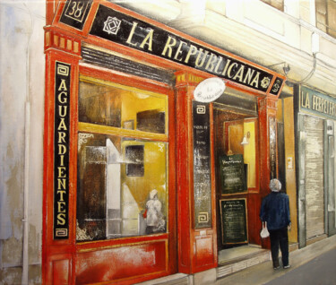 绘画 标题为“Bar La Republicana-…” 由Tomás Castaño, 原创艺术品, 油