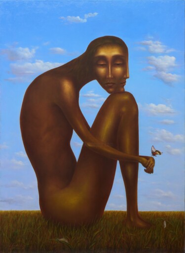 Schilderij getiteld "Silence" door Konstantinos Efimidis, Origineel Kunstwerk, Olie