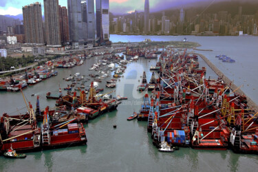 Hong Kong - Construction Ships and City Buildings #11 Photographie intitulée "Hong Kong - Constru…" par Clement Tsang, Œuvre d'art originale, Photographie numérique