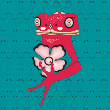 数字艺术 标题为“frog Mrs. 36” 由Ilona Matushkova, 原创艺术品, 数字油画