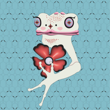 数字艺术 标题为“Frog Mrs. 39” 由Ilona Matushkova, 原创艺术品, 数字油画