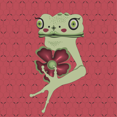 数字艺术 标题为“Frog Mrs. 40” 由Ilona Matushkova, 原创艺术品, 数字油画