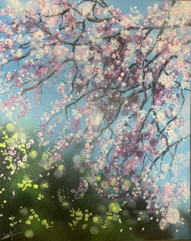 Schilderij getiteld "Pour Pierre" door Claire Morand, Origineel Kunstwerk, Acryl Gemonteerd op Frame voor houten brancard