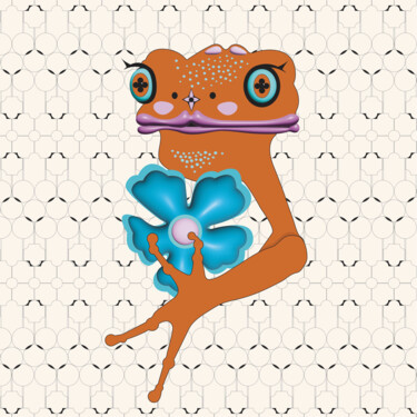 数字艺术 标题为“Frog Mrs. 42” 由Ilona Matushkova, 原创艺术品, 数字油画