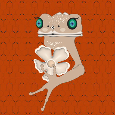 数字艺术 标题为“Frog Mrs. 43” 由Ilona Matushkova, 原创艺术品, 数字油画