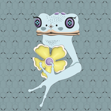 数字艺术 标题为“Frog Mrs. 44” 由Ilona Matushkova, 原创艺术品, 数字油画
