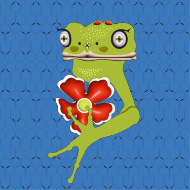 数字艺术 标题为“Frog Mrs. 45” 由Ilona Matushkova, 原创艺术品, 数字油画