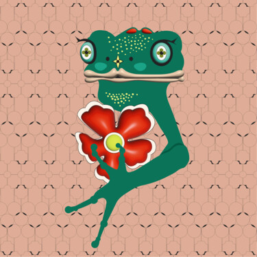 数字艺术 标题为“Frog Mrs. 46” 由Ilona Matushkova, 原创艺术品, 数字油画