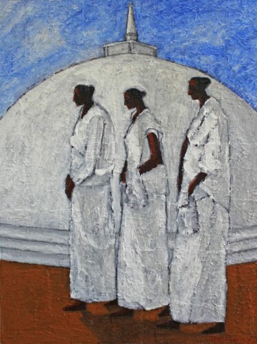 The Struggle - The Path of Enlightenment 绘画 标题为“The Struggle - The…” 由Basil Cooray, 原创艺术品, 丙烯 安装在其他刚性面板上