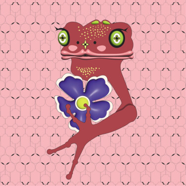 数字艺术 标题为“Frog Mrs. 47” 由Ilona Matushkova, 原创艺术品, 数字油画