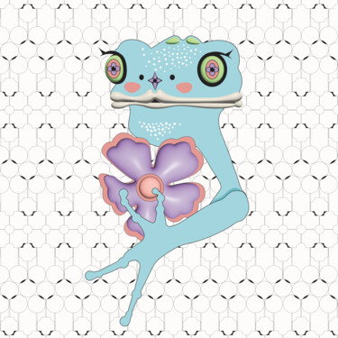 数字艺术 标题为“Frog Mrs. 49” 由Ilona Matushkova, 原创艺术品, 数字油画