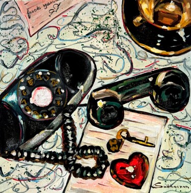绘画 标题为“Still life the Phon…” 由Victoria Sukhasyan, 原创艺术品, 丙烯